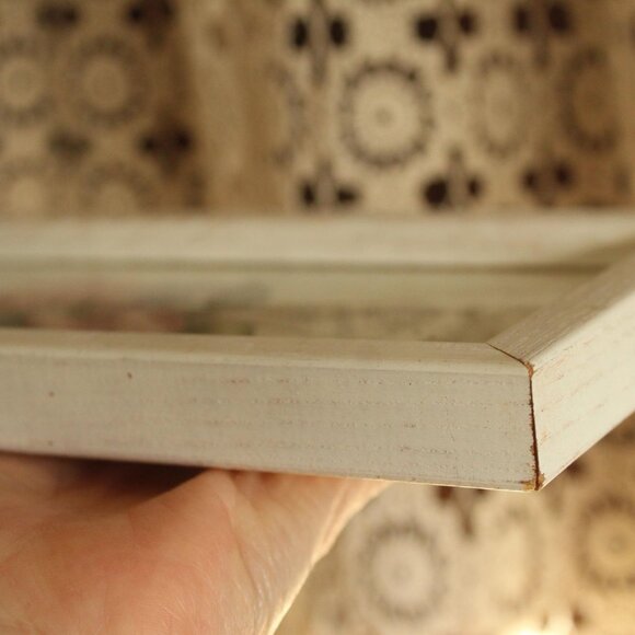 Vintage 1990s Botanical Print, Framed Pink Rose Flower Wall Art in White Frame - Picture 11 of 12